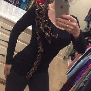 Ruffle, cheetah print shirt!!’